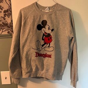 Gray Disneyland Mickey Mouse Sweatshirt Y2K